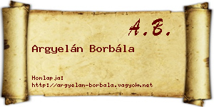 Argyelán Borbála névjegykártya